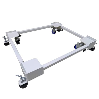 Smart Shelter Washing Machine Trolley for Fully and Semi Automatic, Front or Top Load, Fridge and Dishwasher Stand, Adjustable Metal and Wheels, Capacity 180Kg, White (Min: 17"x17", Max: 27"x29") Smart Shelter Washing Machine Trolley for Fully and Semi A