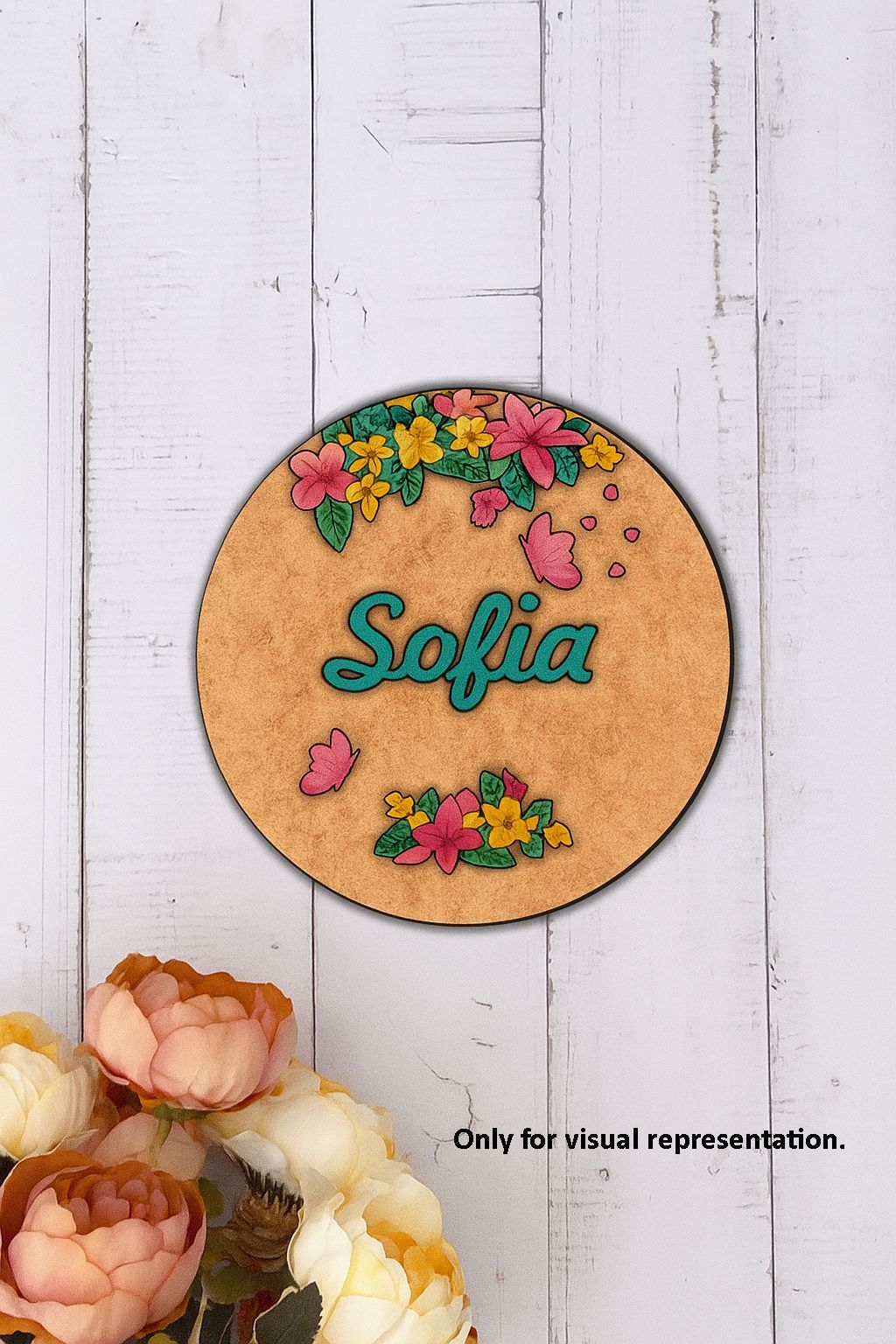 Dbeautify's DIY Personalized MDF Floral Name Plate