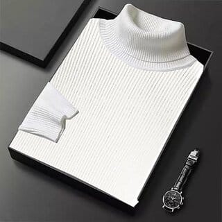 Fashlook Mens White Solid High Neck Full Sleeve Sweatshirt Fashlook Mens White Solid High Neck Full Sleeve Sweatshirt