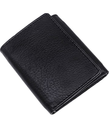 JMALL - Black Faux Leather Men's Three Fold Wallet ( Pack of 1 )