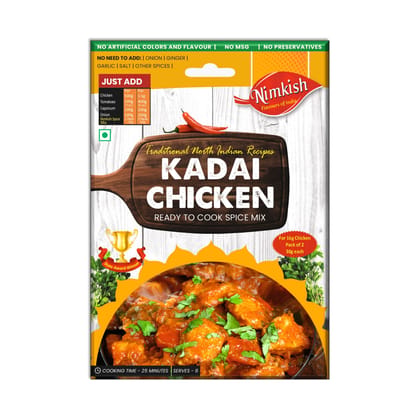 Nimkish Kadai Chicken Ready to Cook Spice Mix | 60g | Onion Ginger Garlic Already in Mix | Himalayan Recipe
