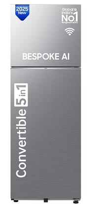 Samsung 396 L, 3 Star, Convertible 5-in-1, Digital Inverter, Frost Free Double Door, WiFi Enabled Bespoke AI Refrigerator (RT41DG6A4DSLHL, Ez Clean Steel)