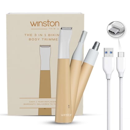 WINSTON 3 in 1 Rechargeable Trimmer for Women Private Part, Face & Body | Bikini Trimmer for Woman | Eyebrow Trimmer & Electric Shaver Grooming Kit WINSTON 3 in 1 Rechargeable Trimmer for Women Private Part, Face & Body | Bikini Trimmer for Woman | Eyebr