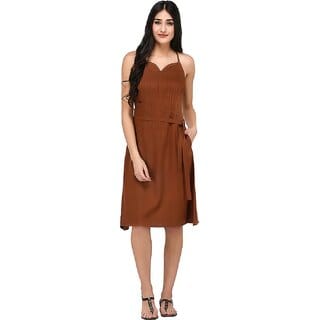 Purys Women Brown Shift Dress