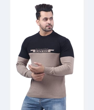 FEVERFEW Cotton Blend Round Neck Men's Full Sleeves Pullover Sweater - Beige ( Pack of 1 )
