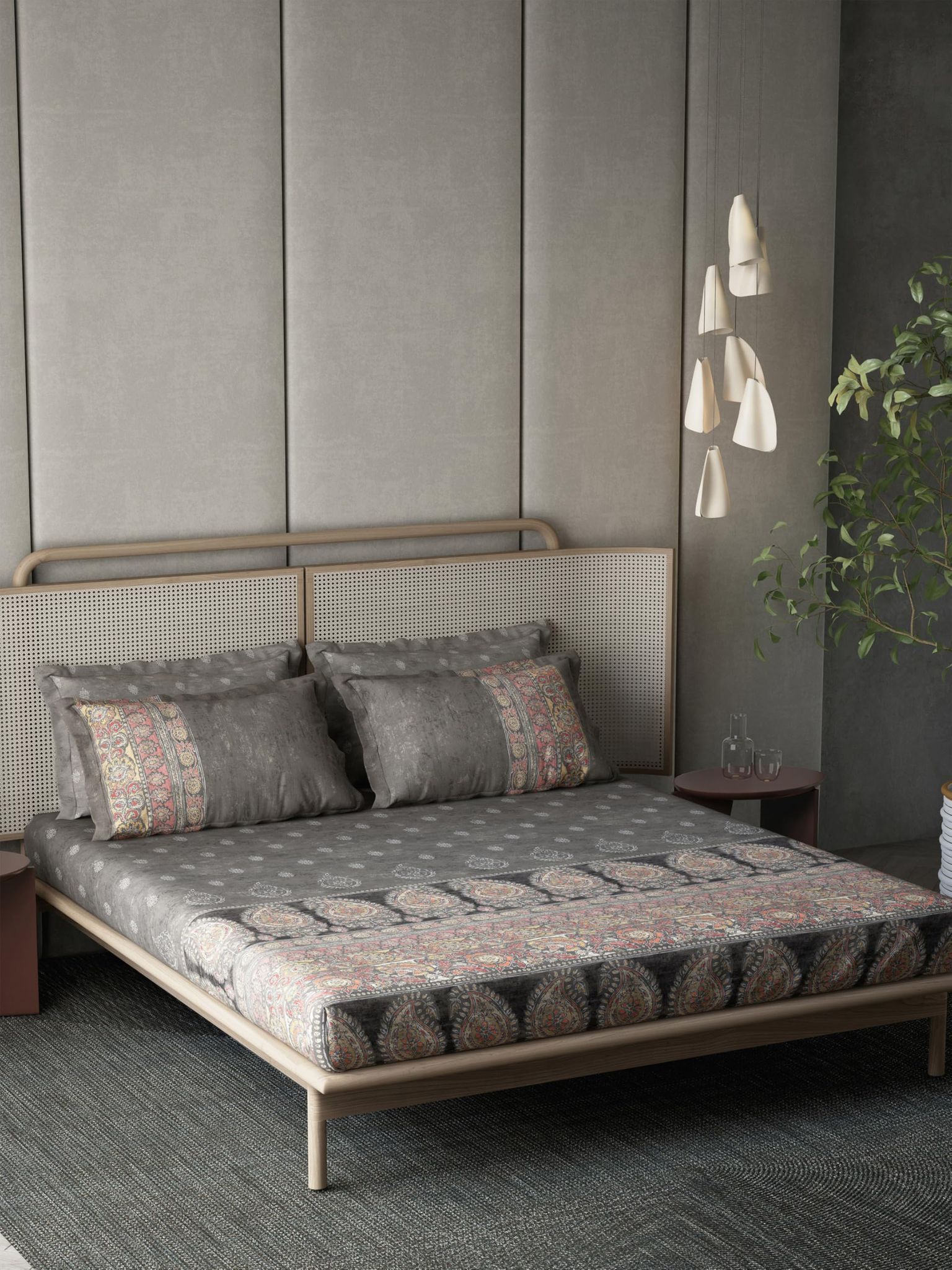 DDECOR - Kalakriti Collection 100% Cotton Global Ethnic Pattern 180TC  Grey