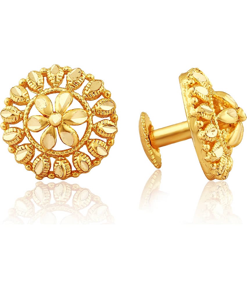 Vighnaharta - Golden Stud Earrings ( Pack of 1 )