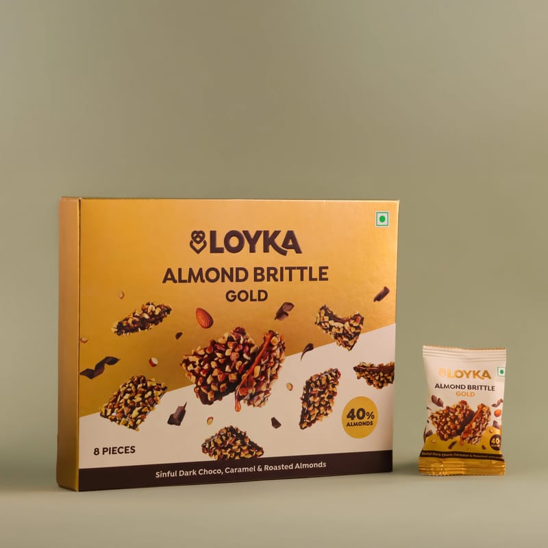 Loyka Almond Brittle (7 Pieces) | Premium Chocolate Coated Almonds | Gift Box