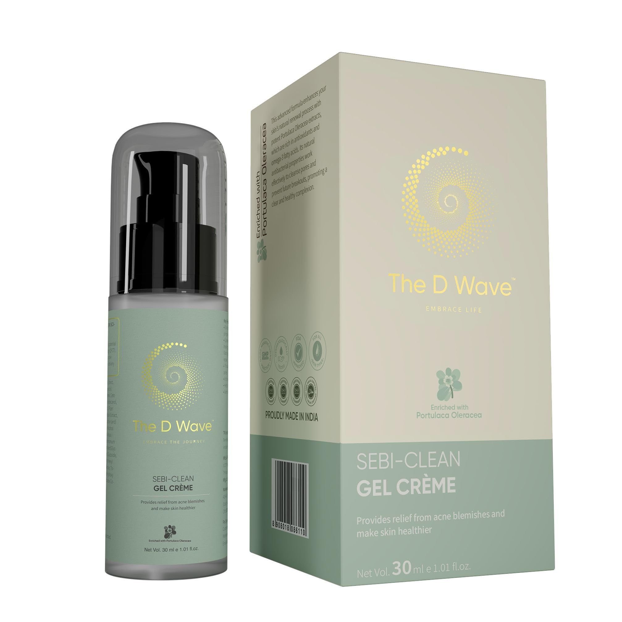 The D Wave Sebi-Clean Gel Creme- 30 ML | Reduce Acne, Fade Dark Spots, Brighten Skin | Powerful Acne Treatment, Skin Illuminator & Skin Brightening