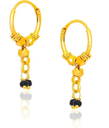 LUV FASHION Golden Hoops Earrings ( Pack of 1 )