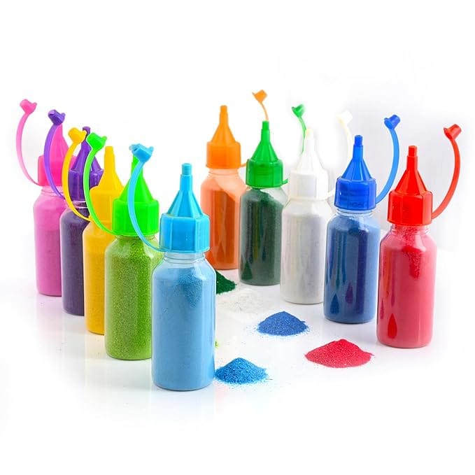Rangoli Powder Bottle Set  10 Squeeze Bottles for Diwali, Navratri, Pongal, Pooja & Mandir Decoration of Diwali,  Festival(Multicolor)