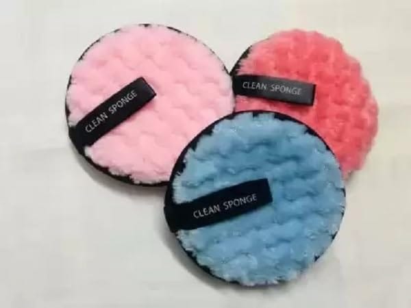Makeup Remover Pads Face Cleaning Soft Cotton Rounds Sponge Multicolor