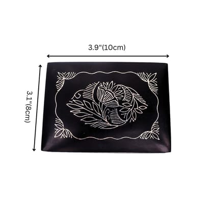 Black Multiutility Box - Bidri Art - Silver Inlay Work