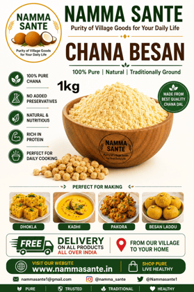 Chana Besan, Gram Flour, Chickpea Flour, Besan Flour, Premium Chana Besan 1kg