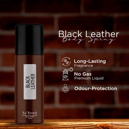 Black Leather Deodorant For Men - 150ml (Pack of 3) Black Leather Deodorant For Men - 150ml (Pack of 3)