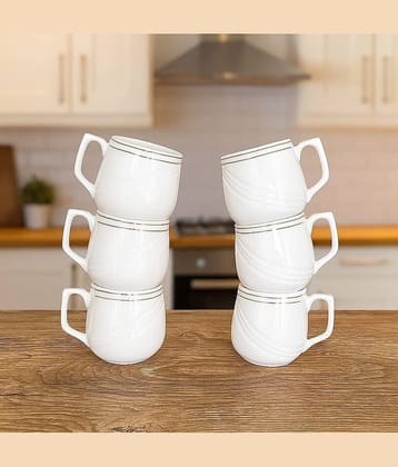 Love Unlimited Solid Bone China Tea Cup 150 ml ( Pack of 6 )
