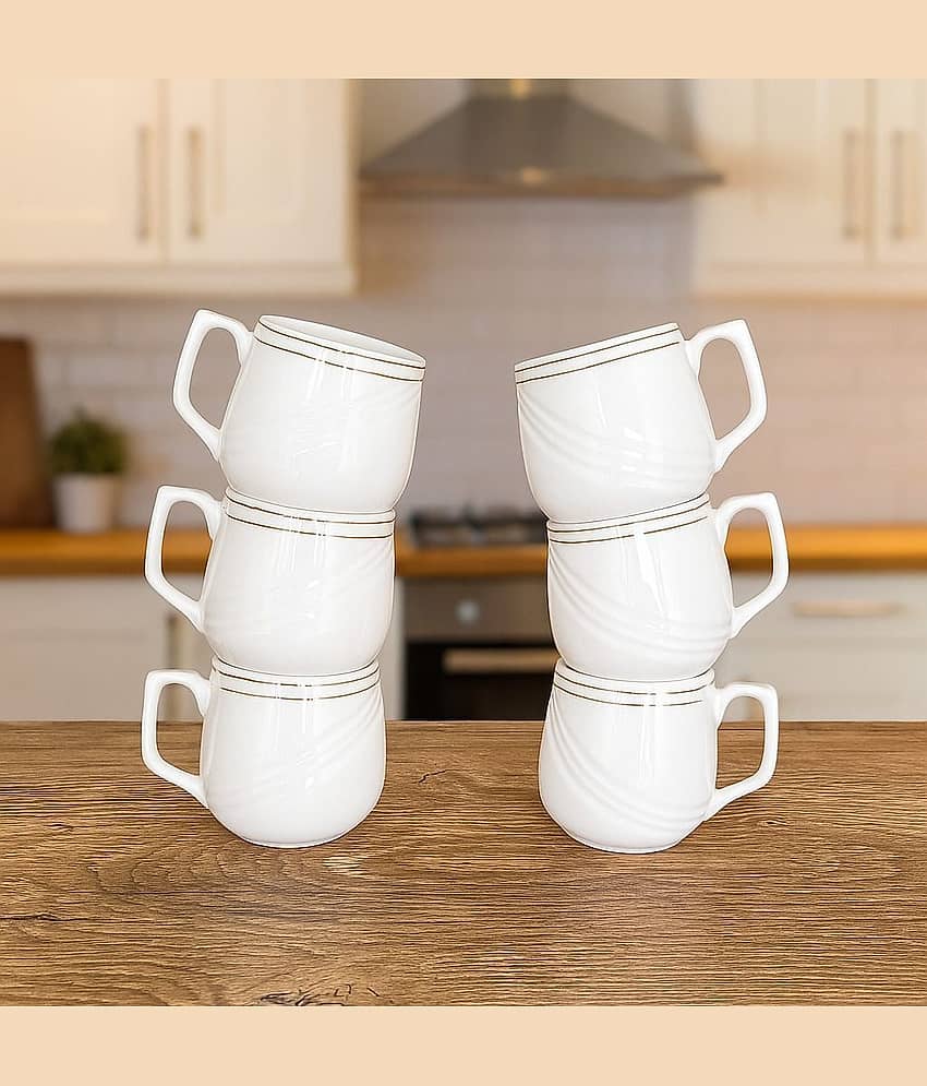 Love Unlimited Solid Bone China Tea Cup 150 ml ( Pack of 6 )