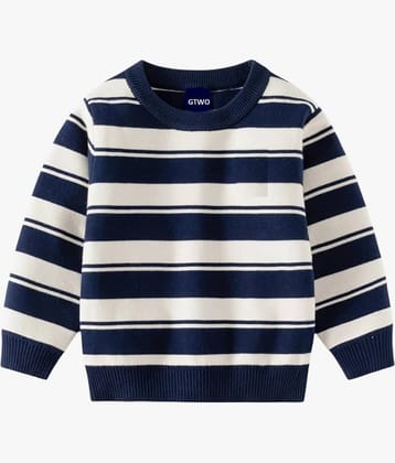 GTwo Pack of 1 Boys Woollen Blend Pullover Sweater ( Blue )