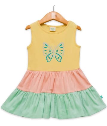 Juscubs Cotton Blend Fit And Flare Dress For Girls ( Pack of 1 , Multicolor )