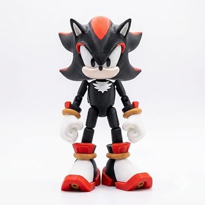 Articulated Hedgehog Style Action Figure, Posable Anime Inspired Collectible Toy, 3D Printed Flexible Joint Figure, Blue, Desk Decor, Gaming Fans Gift (Black)