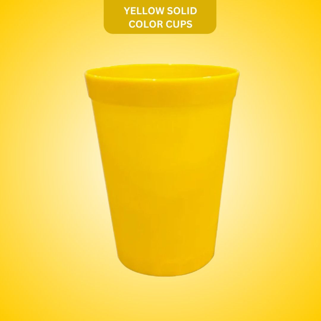 Yellow Solid Color Cups 300 ML - 6PC