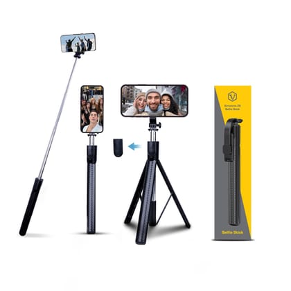 Virtutron Z6 Selfie Stick Tripod Stand | 360° Rotatable & Extendable Design Perfect for Selfie, Vlogging, Photoshoot | Bluetooth Wireless Remote | Compatible for All Android and iPhones (Up to 180cm) 