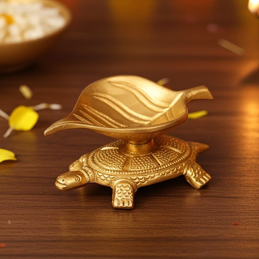 Brass Decorative Tortoise Deepak (BSMAS1056 B)