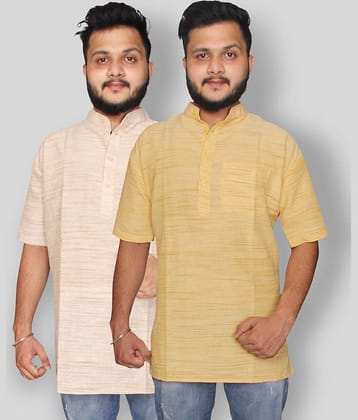 DESHBANDHU DBK - Multicolor Cotton Men's Regular Kurta ( Pack of 2 )