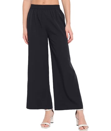 OTIRA Pack of 1 Crepe Straight Women's Palazzos ( Black )