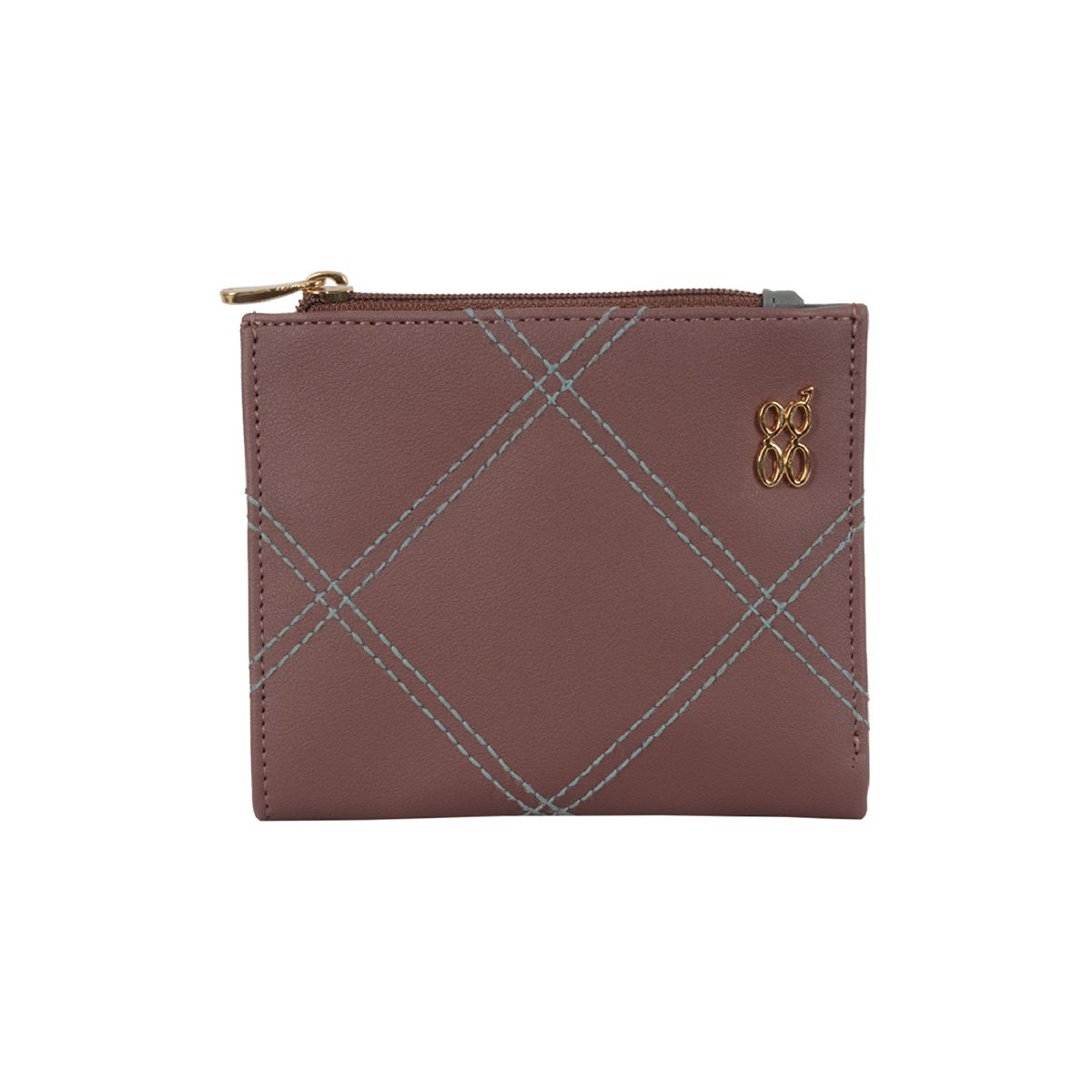 RAFFIA WALLETS 2 FOLD S ROSE TAUPE