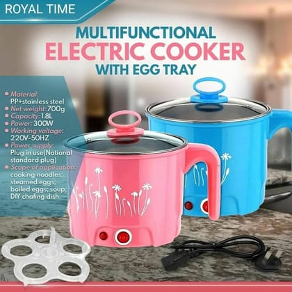 Electric Multifunction Cooking Pot Multi Purpose Cooker Mini Electric Cooker Steamer Cook pots for Cook Noodles (Multicolour)