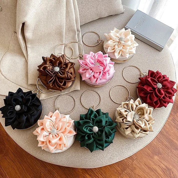 New trendy girls party diamond hand bag for young ladies evening handbags women luxury flower purses