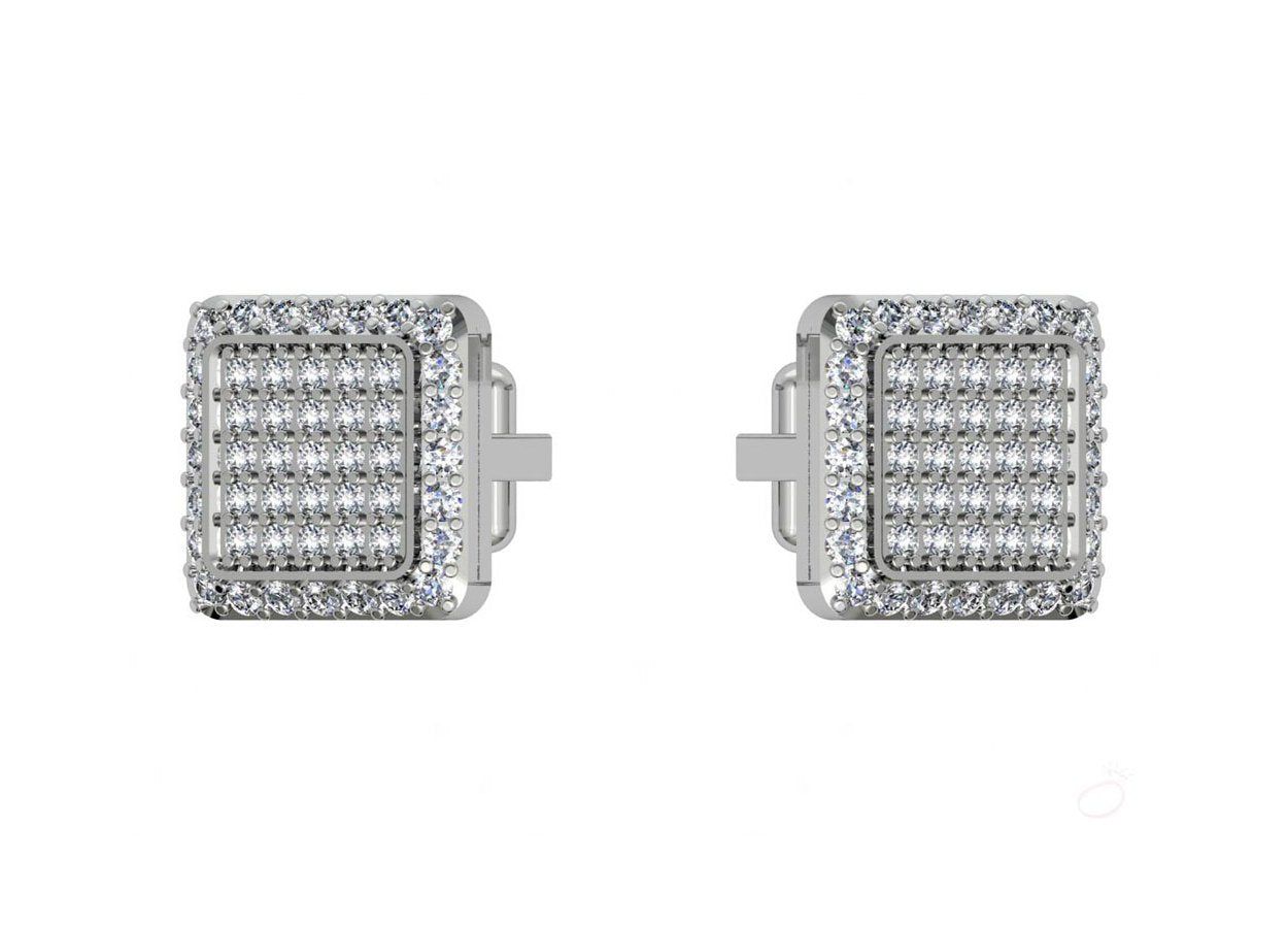 Square Halo Studded Cufflinks for Him