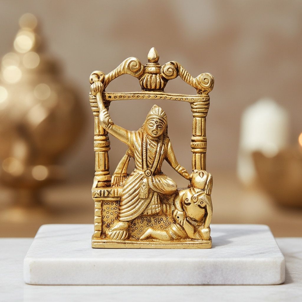 Brass Baglamukhi Devi Statue, Height : 4.5 Inch (BSMAS1719 D)