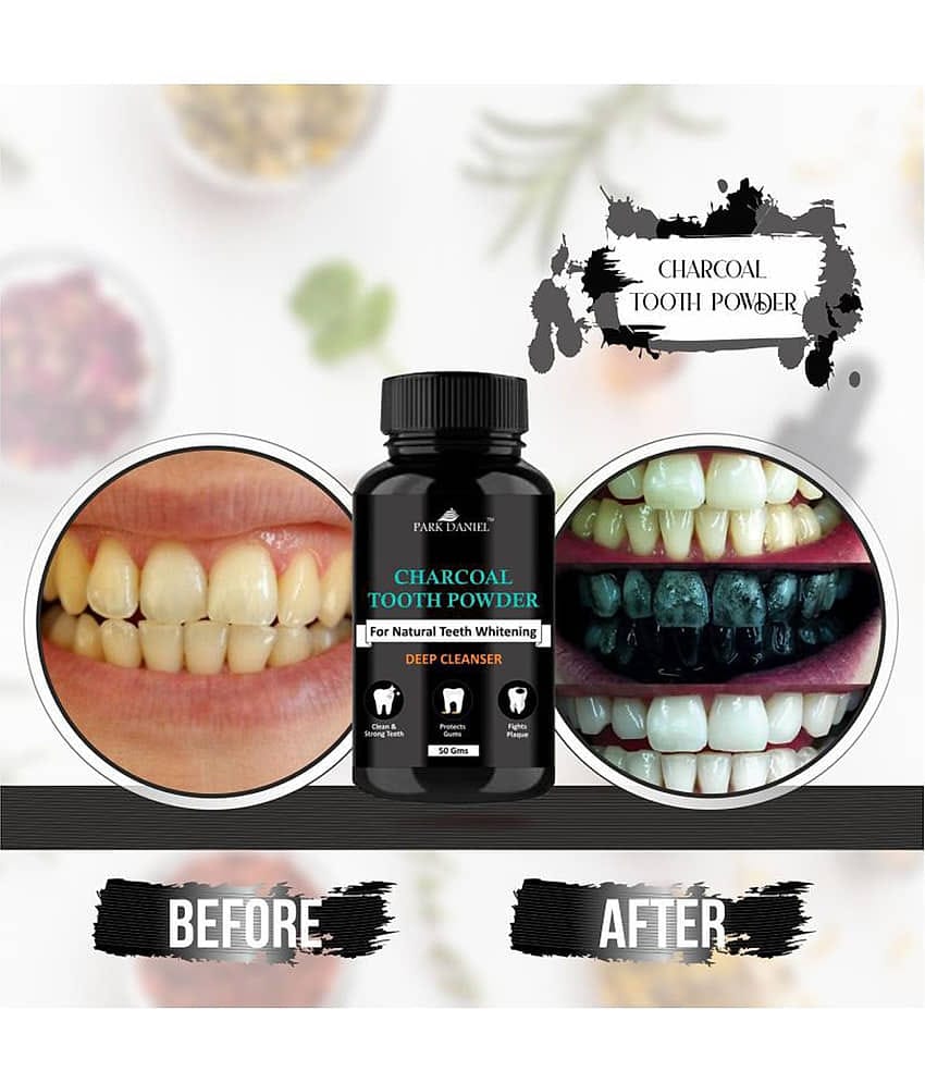 Park Daniel Charcoal Teeth Whitening Powder- Natural Whitening - Toothpaste 50 gm