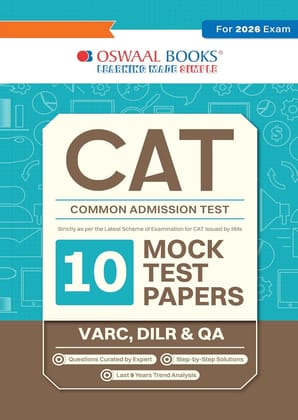OSWAAL CAT (COMMON ADMISSION TEST) 10 MOCK TEST PAPER FOR PRACTICE,FOR 2026 EXAMS || WITH TOPCI WISE EXPLANATIONS || OSWAAL CAT (COMMON ADMISSION TEST) 10 MOCK TEST PAPER FOR PRACTICE,FOR 2026 EXAMS || WITH TOPCI WISE EXPLANATIONS ||