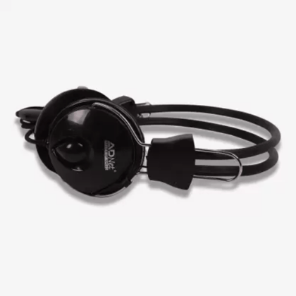 Wired Headphones With Mic AD-302 Stereo With Dual Audio Jack For Pc/Mac/Laptop (Black)