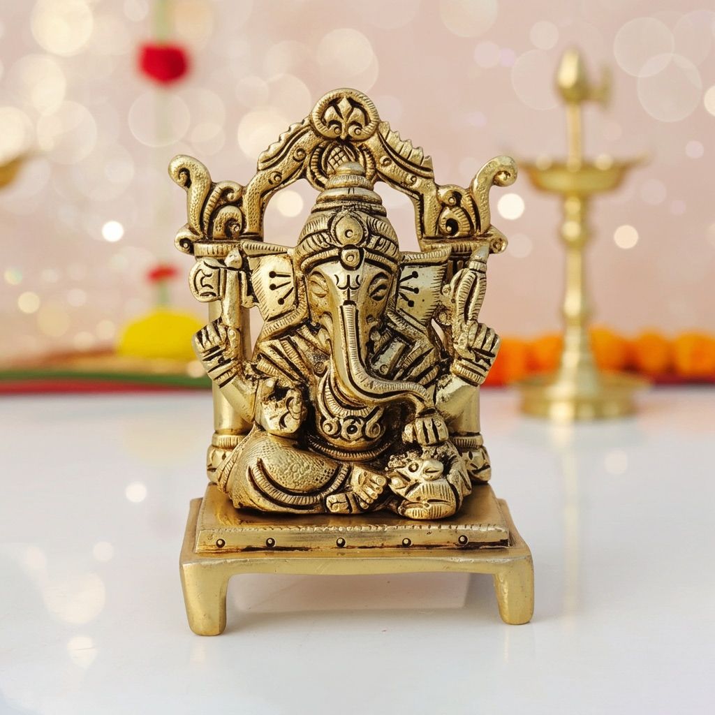 Brass Showpiece Ganesh Ji God Idol Statue (BSMAS1441 G)
