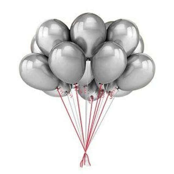 Silver Chrome Balloon Latex / Rubber Balloons - Helium Quality - 12 inches - Bulk Pack - 50PC
