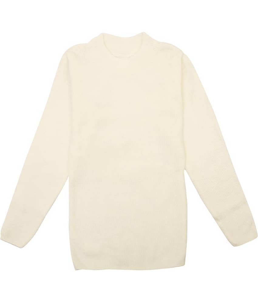 NEUVIN Pack of 1 Boys Woollen Blend Pullover Sweater ( Off White )
