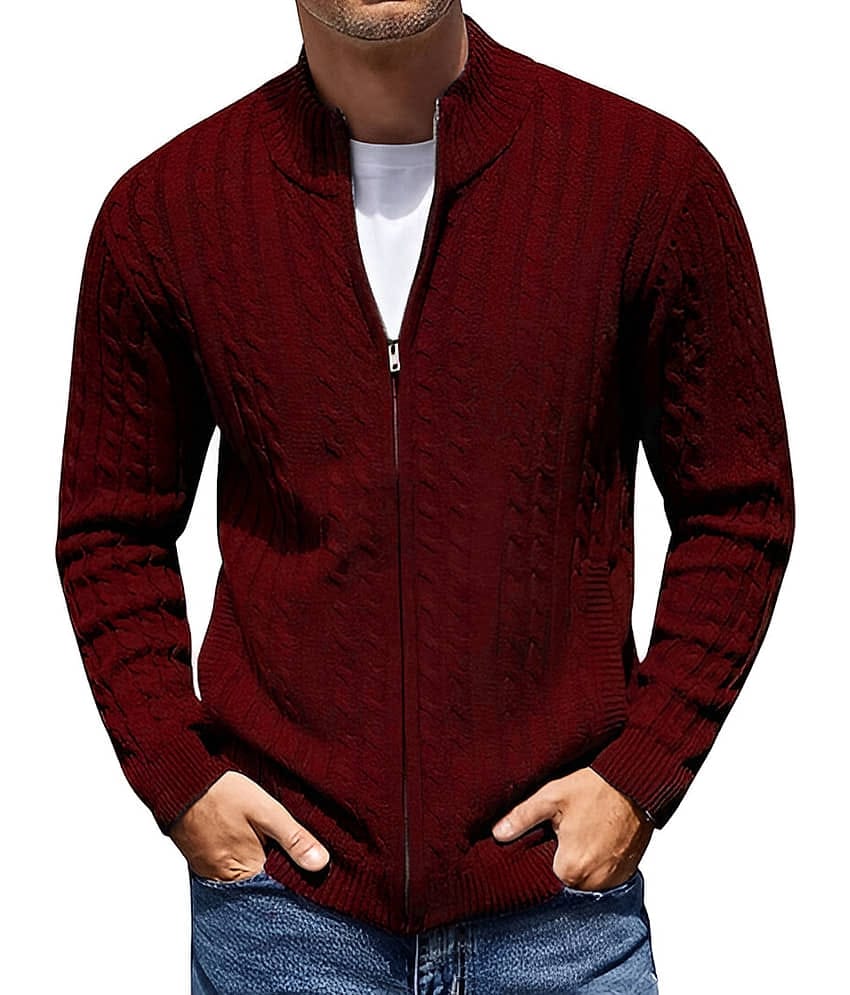 tysort Woollen High Neck Men's Full Sleeves Pullover Sweater - Beige ( Pack of 1 )