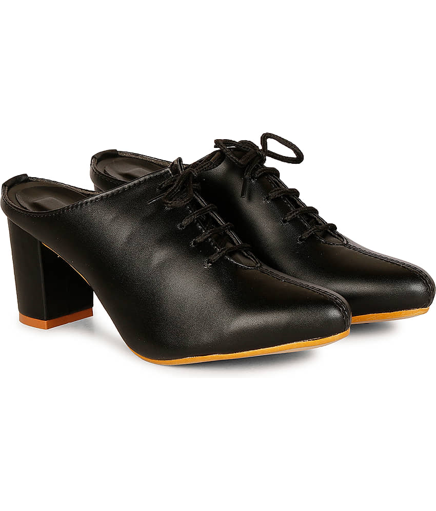 Ishransh - Black Women's Mules Heels