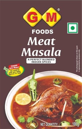 GM Foods Meat Masala Powder 100g (Pack of 1) | Aromatic Spice Blend for Mutton & Chicken Curry | Rich Flavour, Roasted Spices | Authentic Indian Gravy Masala | Easy to Cook | No GM Foods Meat Masala Powder 100g (Pack of 1) | Aromatic Spice Blend for Mutton & Chicken Curry | Rich Flavour, Roasted Spices | Authentic Indian Gravy Masala | Easy to Cook | No