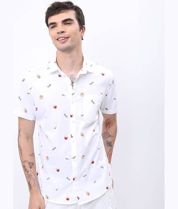 Ketch 100% Cotton Regular Fit Printed Half Sleeves Men's Casual Shirt - white ( Pack of 1 )