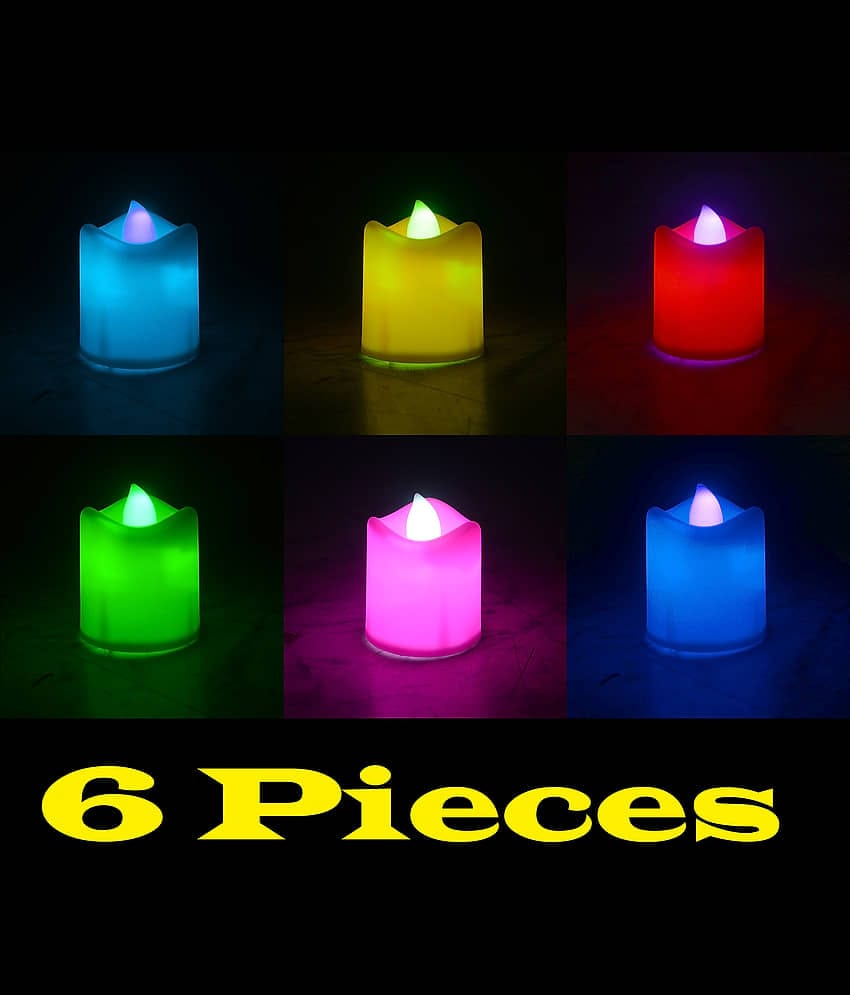 JMALL - LED Candle Battery Opearted Multi ( Pack of 6 )