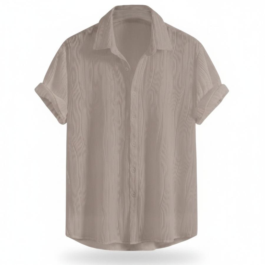Men's Textured Casual Half-Sleeve Shirt