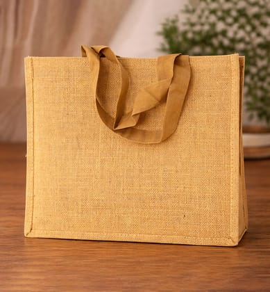 Handcrafted Traditional Jute Tote Bag – Beige color