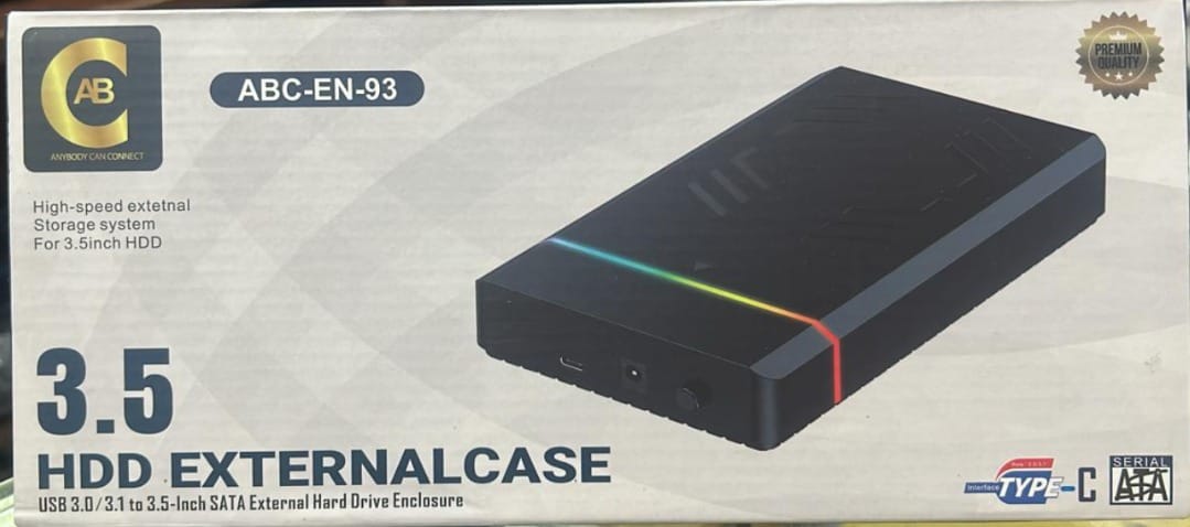ABC Type C External Hard Drive Enclosure, USB 3.0 TO 3.5inch SATA