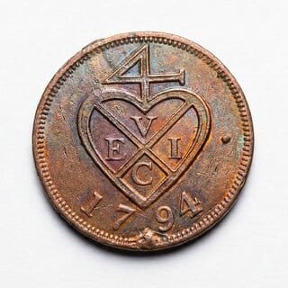 One 1794 Pice Bombay Presidency East India Company Copper Coin Silver Collection