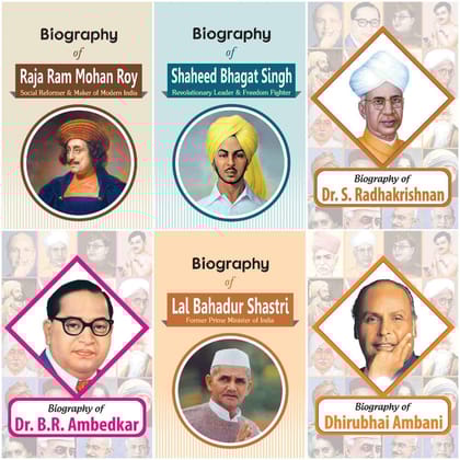 Biography of Dhirubhai Ambani,Dr. B.R. Ambedkar, Dr. S. Radhakrishnan, Shaheed Bhagat Singh, Lal Bahadur Shastri, Raja Ram Mohan Roy (Set of 6 Books) [Paperback] [Jan 01, 2020] RPH Editorial Board